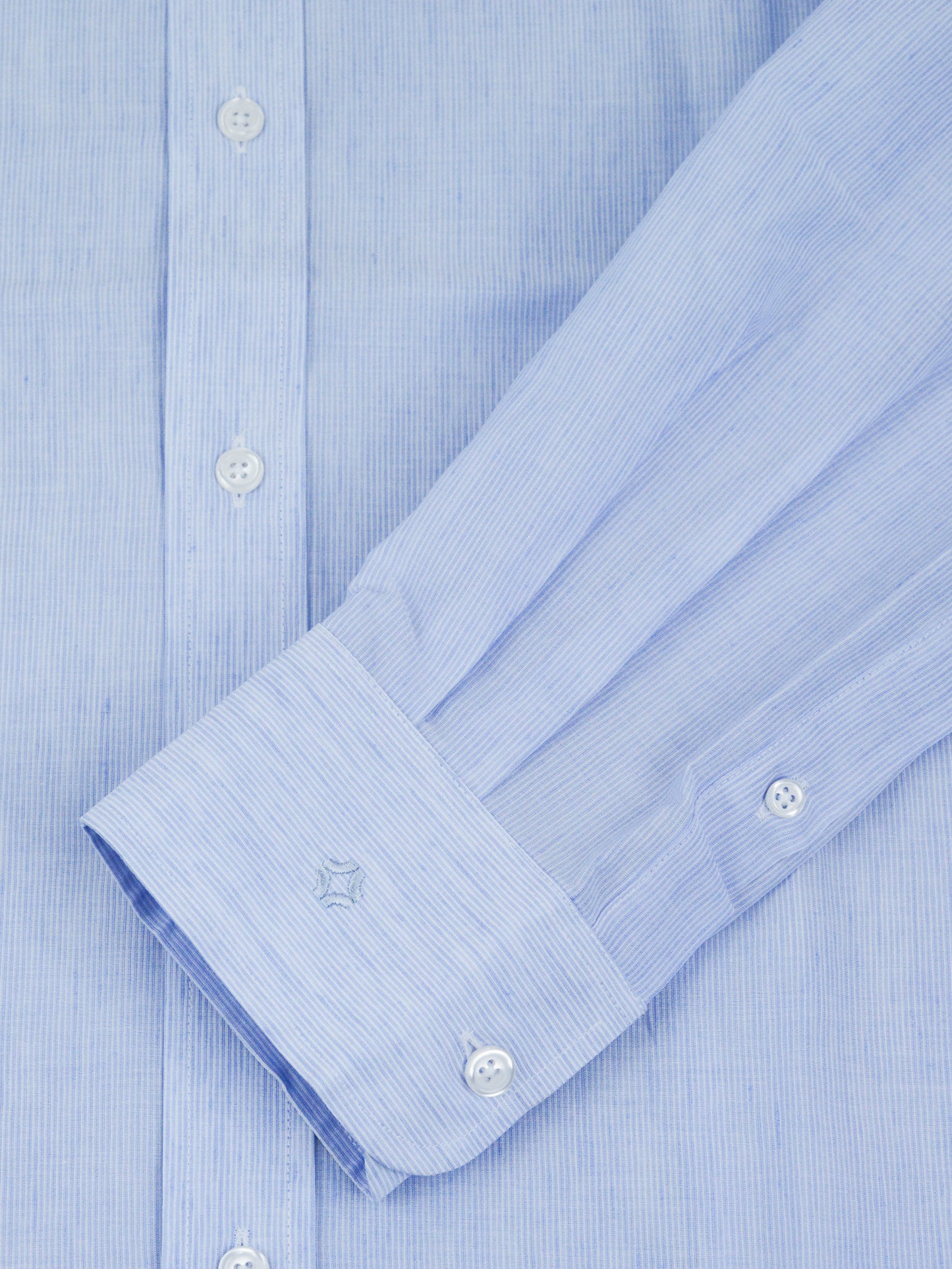 Camisa Society Risca Azul Fina